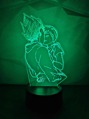 Lámpara Led Vegeta Y Bulma Dragonballz Fan Art Decorativa