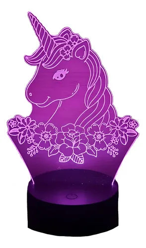 Unicornio Decoracion Lámpara Led Animado Artline Infantil Negro