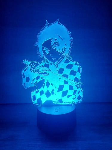 Tanjiro Lampara Led 3d Demon Slayer Kimetsu No Yaiba Kny Negro