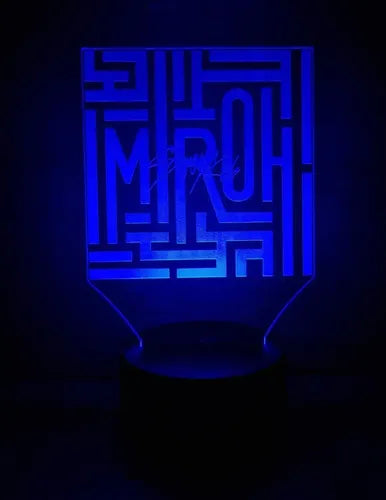 Stray Kids Kpop Lámpara Led Ilusión 3d Luz Decoración  Negro