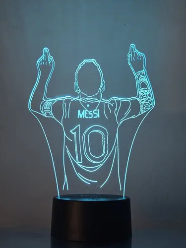 Lionel Messi Lámpara Led Ilusión 3d Futbol Argentina Fanart