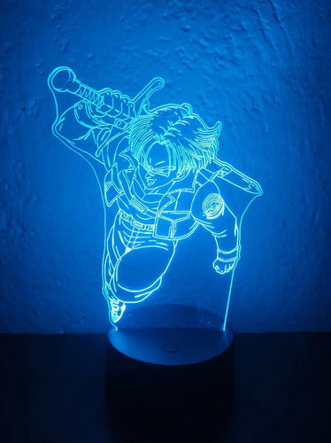 Trunks Dragon Ball Lámpara Led Ilusión 3d Anime Manga Fanart