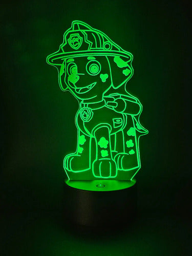 Lámpara Marshal Paw Patrol Led Ilusión Decoración Fan Art