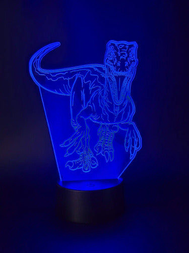 Lampara Led 3d Velociraptor Dinosaurio Luz Decoración