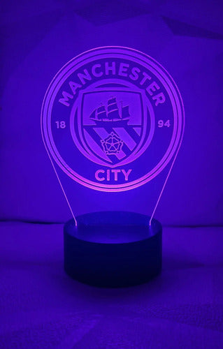 Manchester City Fútbol Lampara Led Ilusion 3d Fanart