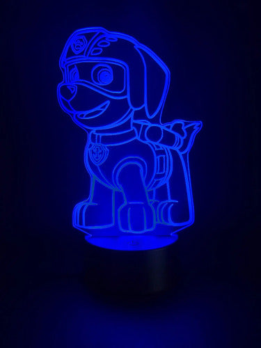 Lámpara Zuma Paw Patrol Led Ilusión Decoración Fan Art
