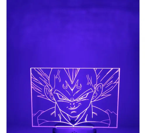 Lámpara Led Vegeta Majin Cara Dragonballz Fan Art Decorativa