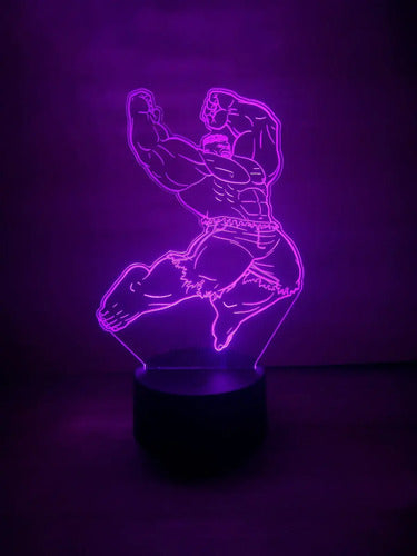 Hulk Lámpara Led Ilusión 3d Fanart Comic Marvel Negro