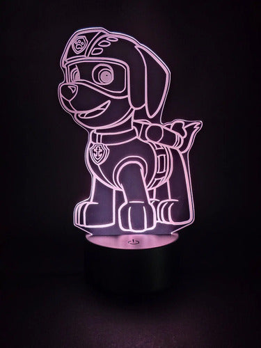 Lámpara Zuma Paw Patrol Led Ilusión Decoración Fan Art