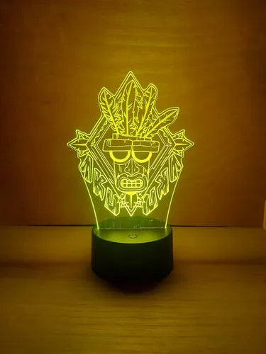 Crash Bandicoot Aku Aku Lámpara Led Fanart Game Decoracion