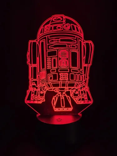 Lámpara R2d2 Arturito Star Wars Led Decoración Fan Art
