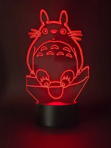 Lampara Led 3d Mi Vecino Totoro Studio Ghibli Negro