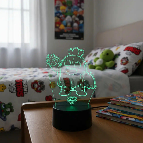 Lámpara Spike Brawl Stars Ilusión Decoración Fan Art