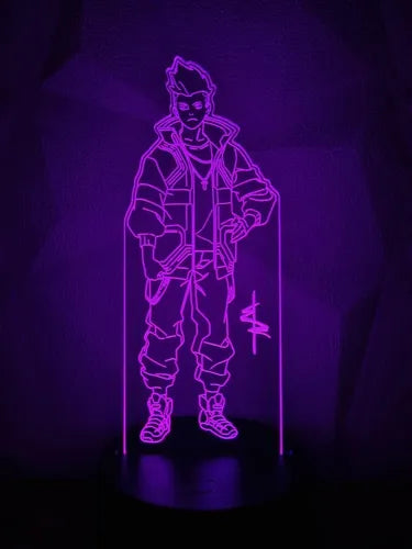 Cyberpunk David Martinez Lámpara Led Ilusión 3d Edgerunners