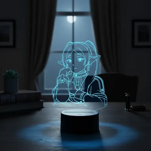 Lámpara De Mesa Sousou No Frieren Maga Elfa Negro Transparente