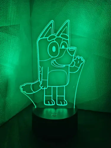Bluey Caricaruta Infantil Lampara Led Fanart Regalo Tierno
