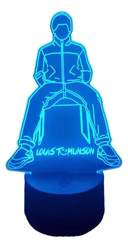 Louis Tomlinson Lampara Led 3d Decoracion One Direction Negro