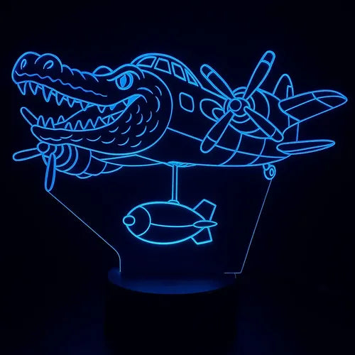 Lámpara Bombardino Crocodilo Led Ilusión Decoración Fan Art