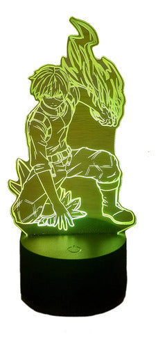Todoroki Shoto My Hero Academia Bnh Lampara Led Decoracion Negro Verde