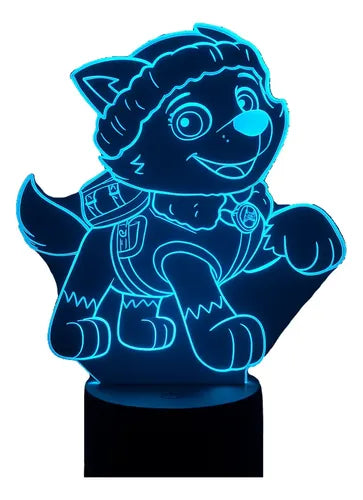 Lámpara Everest Paw Patrol Led Ilusión Decoración Fan Art