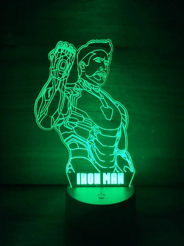 Lampara Led Ilusión 3d Iron Man Tony Stark Decoración