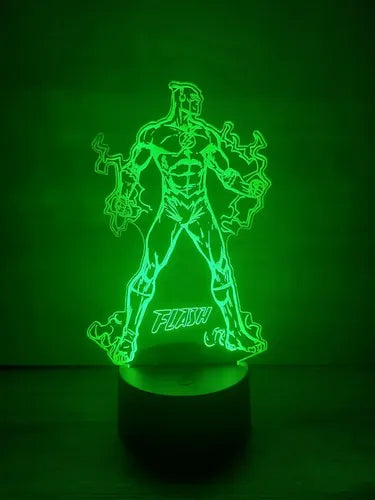 Flash Dc Comic Lampara Led Ilusion 3d Decoracion Super Heroe