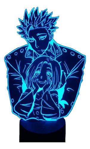 Lámpara Ban Y Elaine 7 Pecados Led Ilusión Decoración Fanart