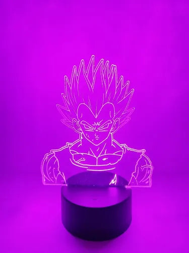 Lámpara Led Vegeta Majin Vegeta Dragon Ball Luz Decoración