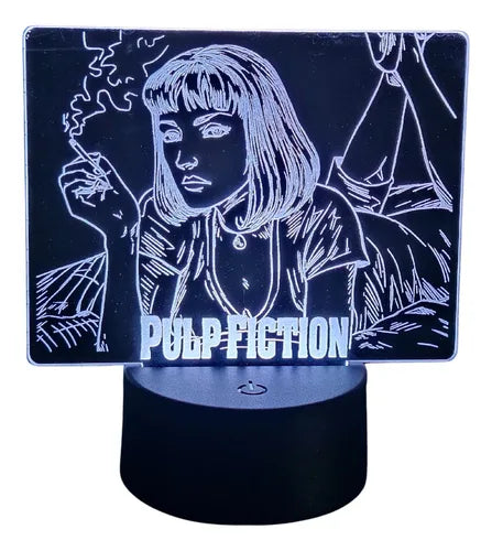 Lampara Led Pulp Fiction Decoración Ilusion 3d