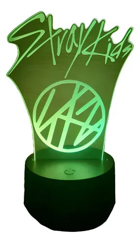 Stray Kids Banda Kpop Lámpara Led Ilusión 3d Luz Decoración  Negro
