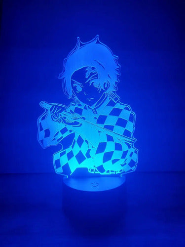 Tanjiro Lampara Led 3d Demon Slayer Kimetsu No Yaiba Kny Negro