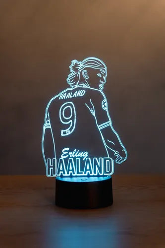 Haaland Erling Lámpara Led Ilusión 3d Futbolista Fanart