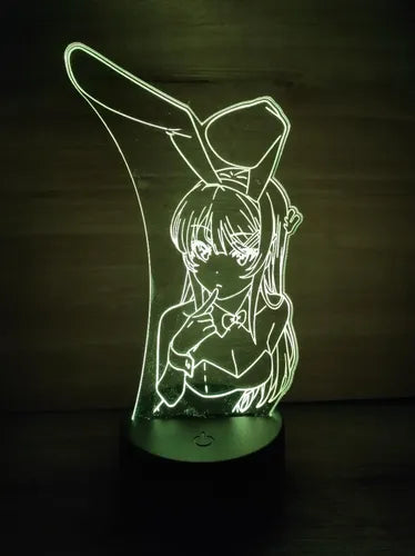 Lampara Led 3d Bunny Girl Mai Sakurajima Seishun Buta Yarou