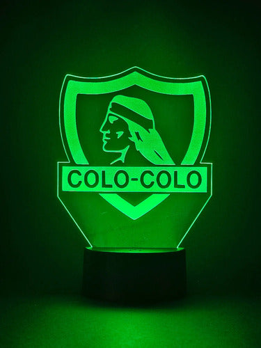 Lampara Led 3d Equipo Colo Colo  Negro Verde