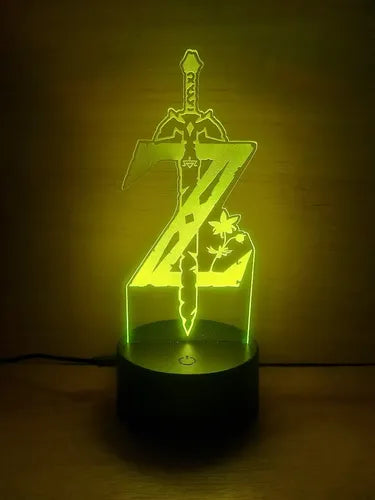 Legend Of Zelda Espada Link Lampara Led Ilusion 3d  Negro