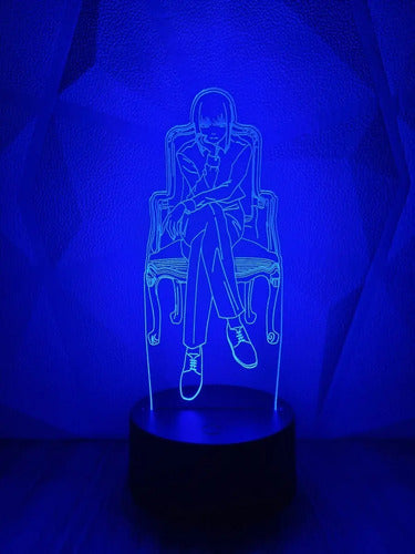 Makima Chainsaw Man Motosierra Lampara Led Ilusion 3d Anime Negro