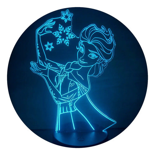 Lámpara Led Princesa Elsa Frozen Fan Art Decorativa