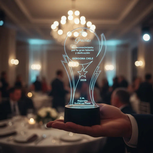 Lampara Led Galvano Reconocimiento Trofeo Personalizado