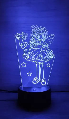 Sakura Card Captor Kero Lampara Led 3d Luz Decoración Stars
