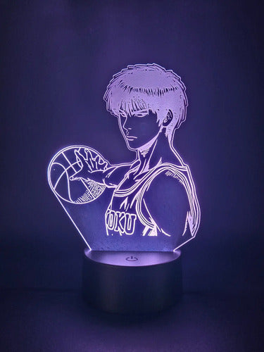 Rukawa Slam Dunk Lampara Led 3d Fanart Manga Anime Negro