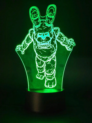 Bonnie Five Nights At Freddy's Lámpara Led 3d Fnaf Led Negro Morado