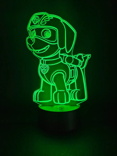 Lámpara Zuma Paw Patrol Led Ilusión Decoración Fan Art