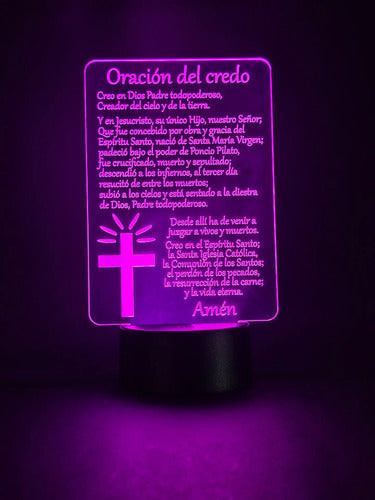 Oración Del Credo Lámpara Led Protección Hogar Decoración
