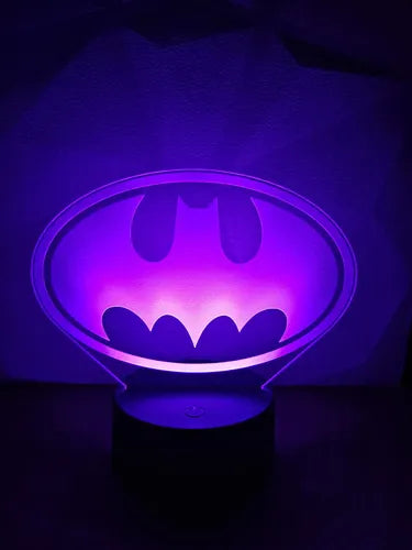 Lámpara Batman Logo Ilusión Decoración Fan Art