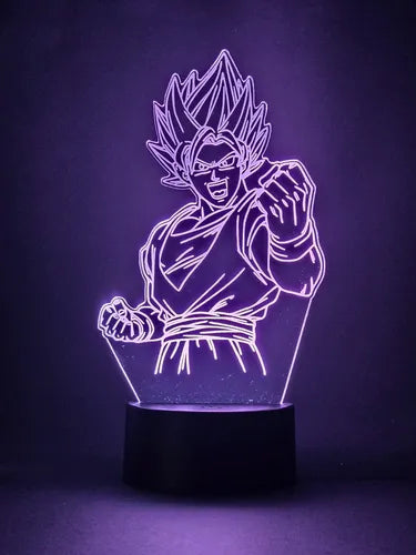 Lampara Led Ilusión 3d Goku Dragon Ball Decoración Kakaroto