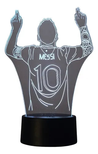 Lionel Messi Lámpara Led Ilusión 3d Futbol Argentina Fanart